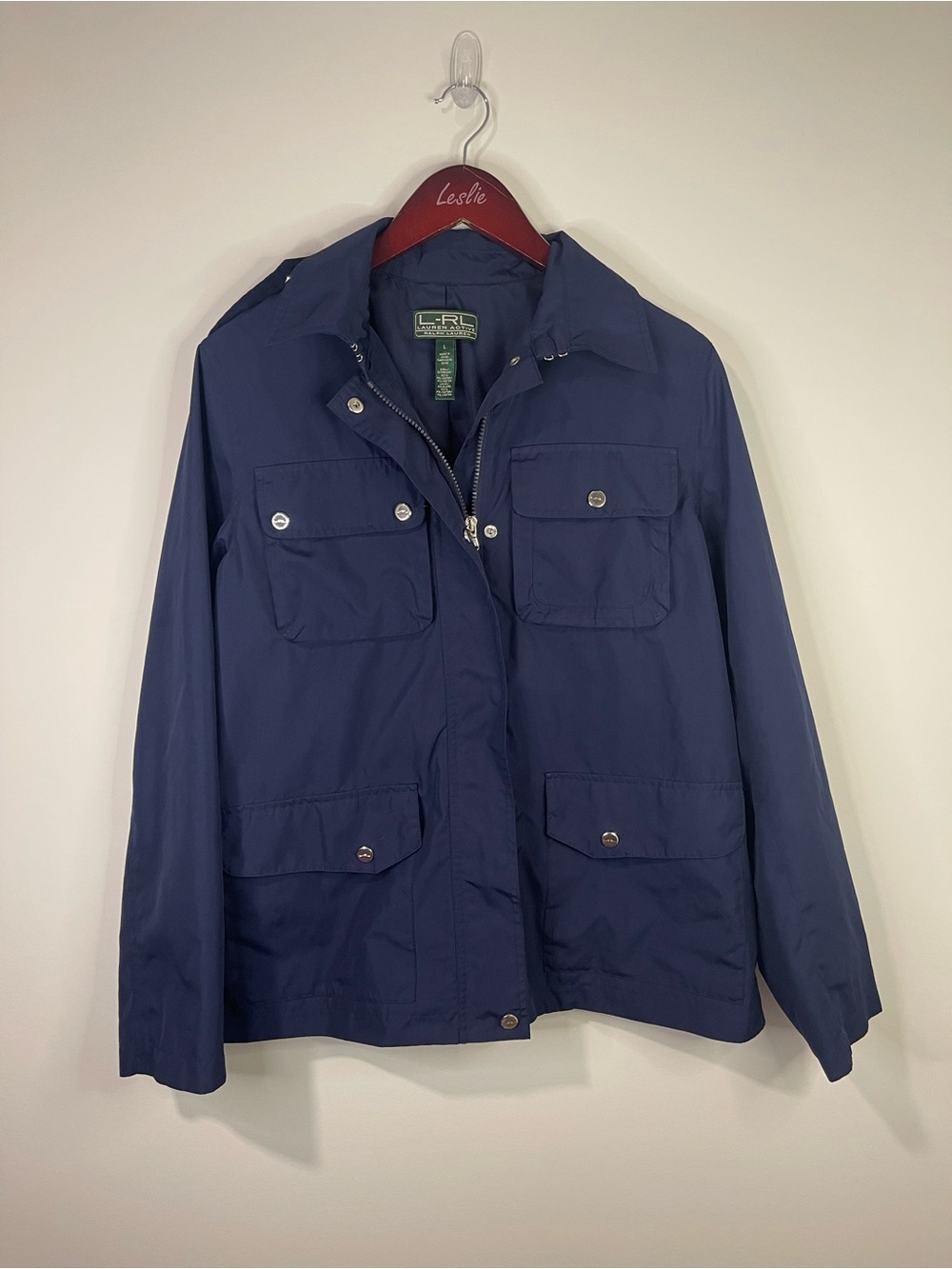 Lauren Active Ralph Lauren LRL Safari Jacket snap-flap and lower pocket.